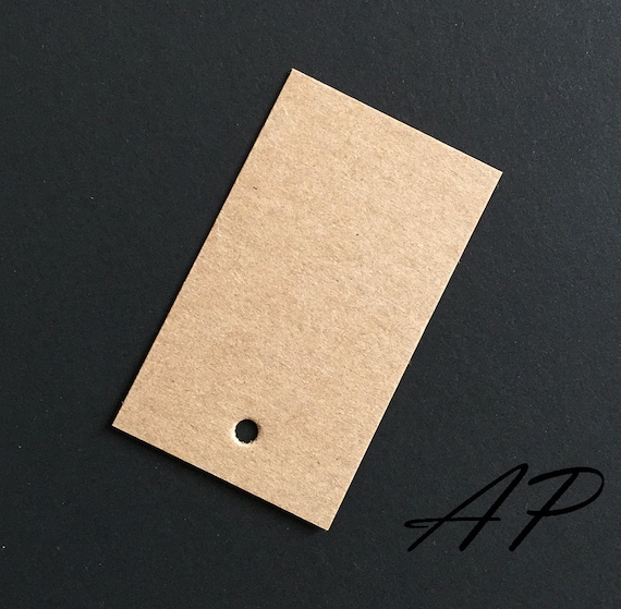 Small Blank Brown Kraft Card Tags - 30mm x 50mm (1 3/16" x 2") Hanging Accessory Tag for Jewelry, Soap -Price Labels Bookmark - DIY Gift Tag