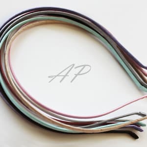 10pc Satin Ribbon Wrapped Metal Headbands - 3mm Thin Bases for DIY Fascinators, Millinery, Alicebands,  Boutique, Hair Bows - U-Pick Colors