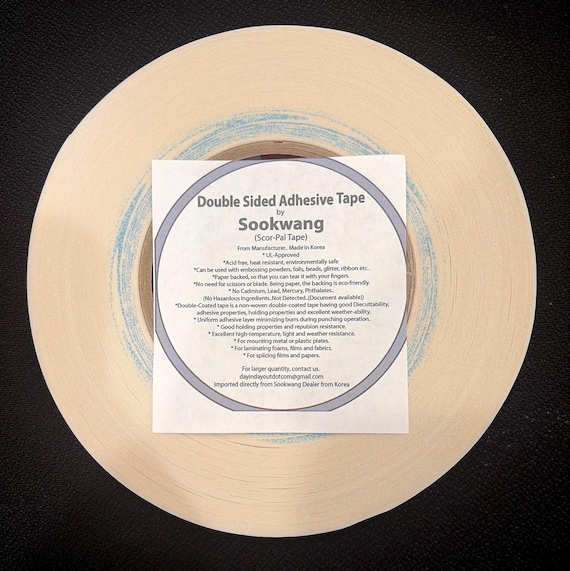 SooKwang Double Sided Scor-Tape - Ultra Strong Adhesive for Hair Bows, Paper Crafts, Card Making - 27 Yards 55 Yards - Bulk Wholesale