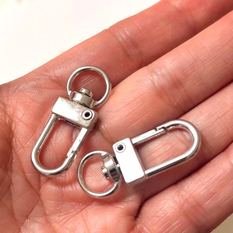 Premium Silver Swivel Lobster Clasp, Metal Keychain Hook, Lanyard Snap High Quality Hardware Finding for Jewelry, Bag, DIY Craft Supplies Bild 1
