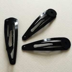 Set of 24pcs.. 50mm Black Hair Snap Clip with Black Pad
