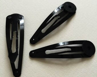 Set of 24pcs.. 50mm Black Hair Snap Clip with Black Pad