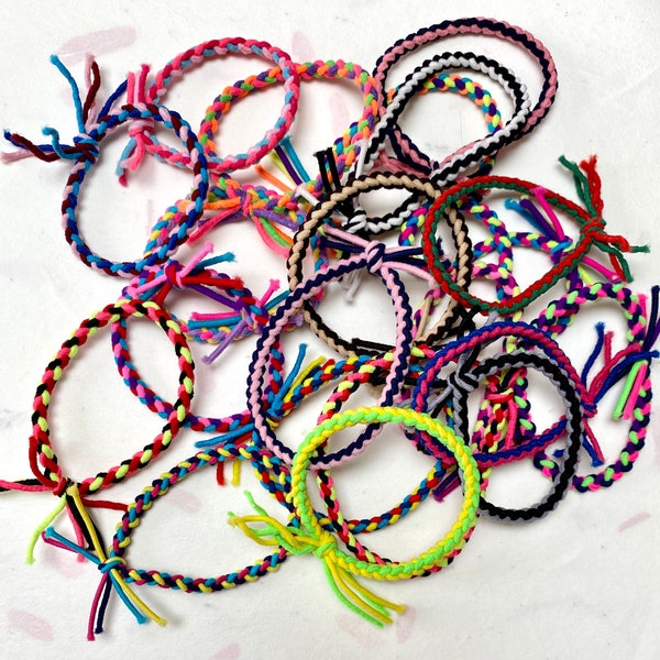 Braided Ponytail Holder Bracelet Hair Tie String Elastic 10,20,30pc