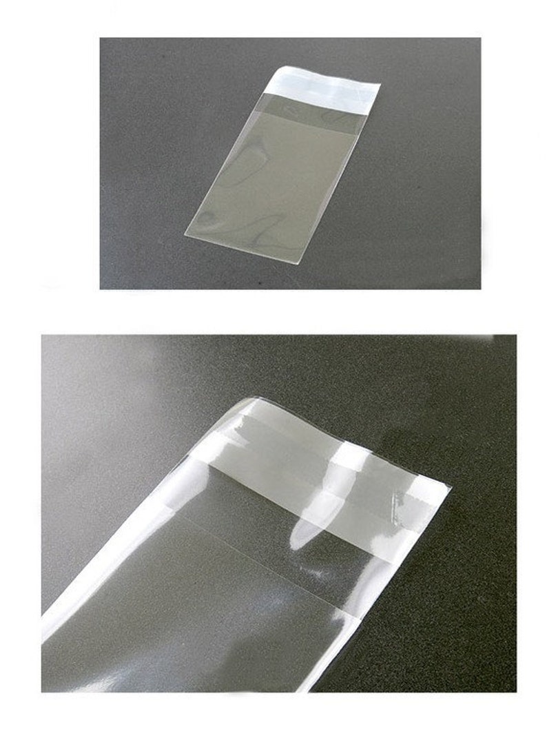 100pcs Printed Hearts Crystal Clear Resealable Cello Poly Bag Envelope 2 3/8 X 3 1/4 and1 5/8flap60mmX80mm and 40mm image 4
