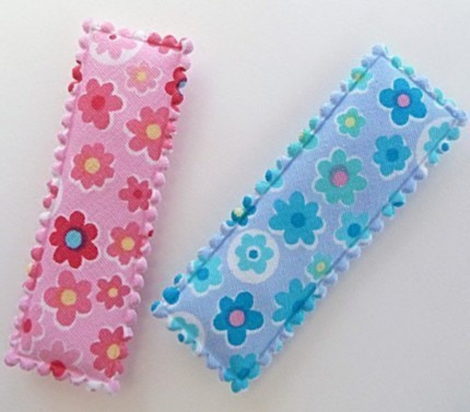 Set of 12pcs..55mm Flower Patterned Retangular Hair Snap Clip Covers in ...