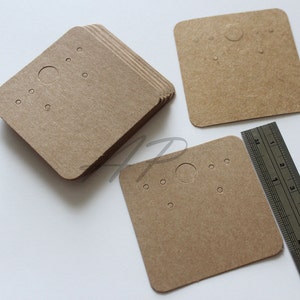 600 pcs of Blank Earrings Paper in Brown Kraft Paper for Accessories Jewelry(2&quot; X 2&quot;)