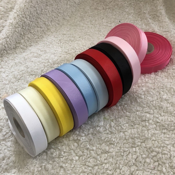 Solid Grosgrain Ribbon 100Yards  50Yds 45Yds 40Yds Roll 7/8 inch in Various Width Rolls Bulk