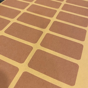 Blank Brown Kraft Rectangular Labels, Product Label,  2 3/8&quot; x 1 3/16&quot; Or 3 3/20 X1 3/16&quot; 36pc or 48pc