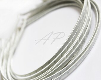 5pcs..3mm Satin Ribbon Wrapped Metal(Steel) Headbands in Cream(Ivory) for Wedding and any occasions.