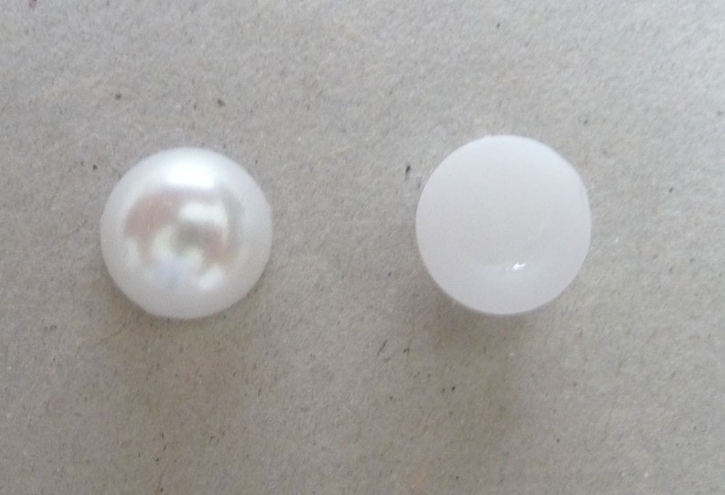 Wholesale Lot..Set of 100pcs 6mm White Half Faux Pearl..Flatback.. for scrapbooking, clothing, accessories and jewelry image 2