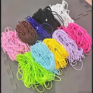 2.5mm Soft Elastic Cord - Round Stretch String for Midori Traveler's Notebook, Journal Spine, DIY Hair Ties, Jewelry Making - You Pick Color