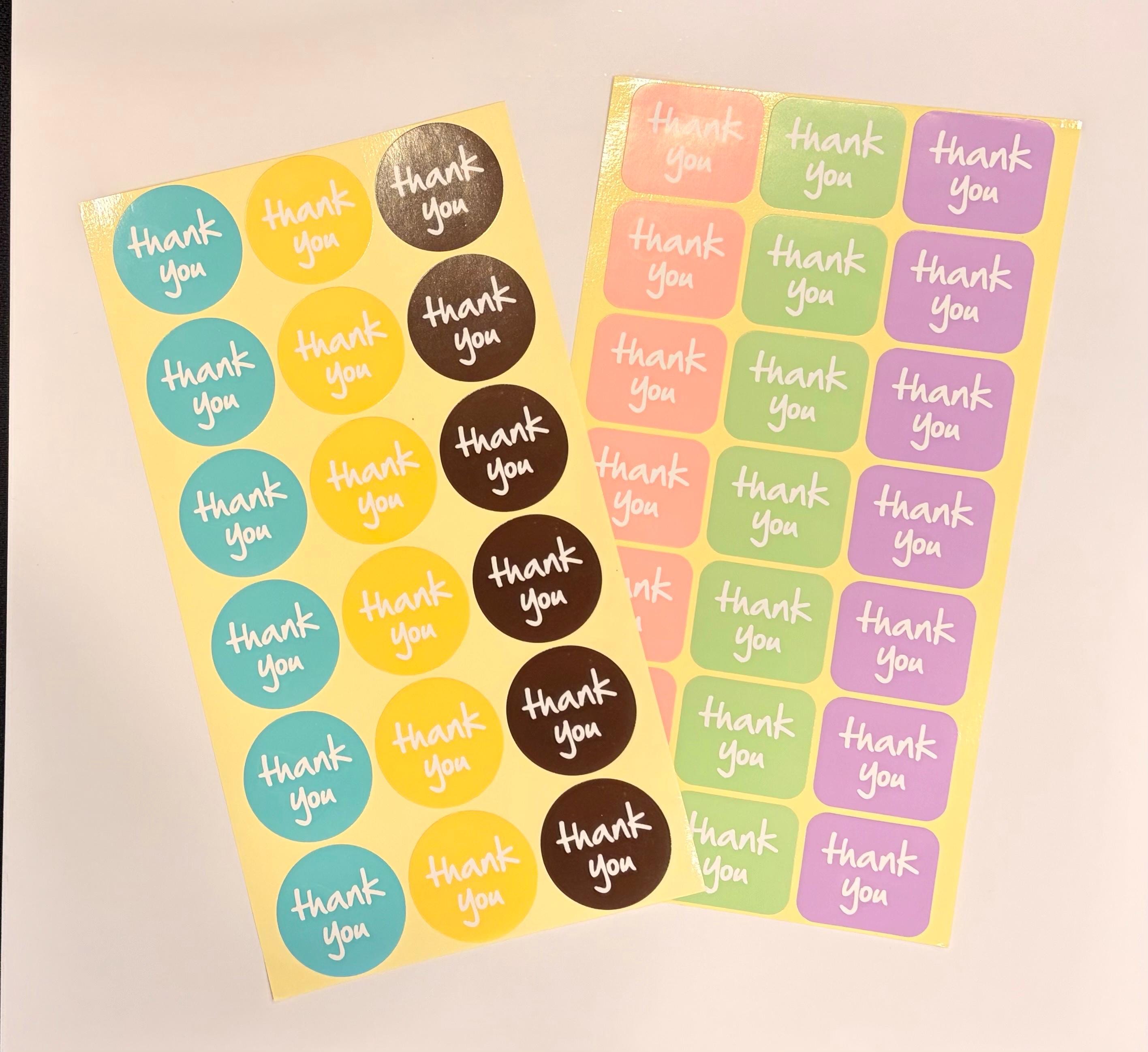 Thank You Seal Sticker Vibrant Round Seal Label for Small Business ...