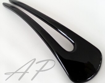 5pc Black Plastic Blank Hair Comb Stick with 2 Teeth for Up-do Hairstyles