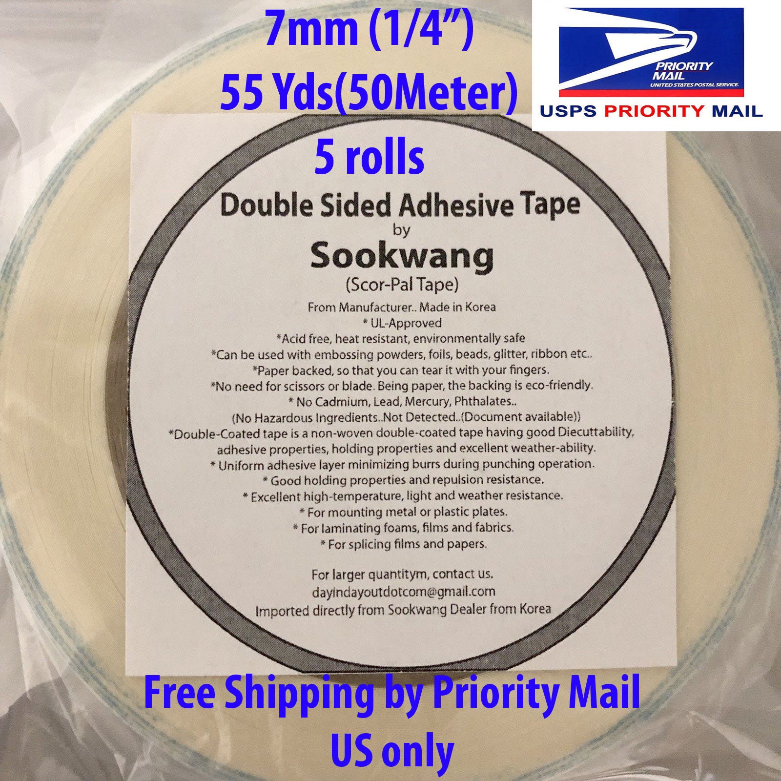 Double Sided Tape, Craft Tape, Adhesive Backed Double Sided Tape. Tearable Double  Sided Tape, 12mm Wide, 20 Metre Roll. Single or Twin Pack. 