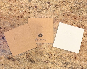 Fold Over Header Cards - Kraft & White Display Tags for Jewelry, Accessories,  Scrapbooking - Small Business Professional Packaging Seal Tag