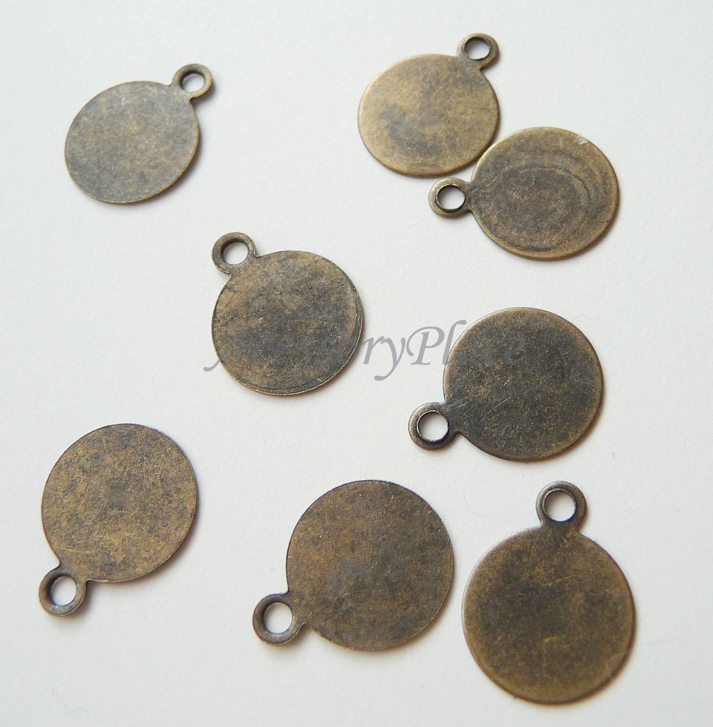 12pc antique bronze metal lock charm-1236 
