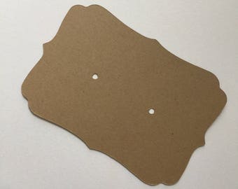 Blank Earrings Paper in Kraft Brown Card for Accessories Jewelry(3" X 2") 24pc