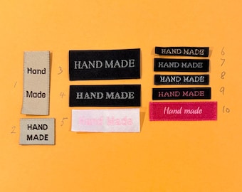 50 Stück Stoffetiketten in Beige, Schwarz, Rosa, Weiss - Nähzubehör für Kleidung, Schmuck, Accessoires, Kleidung, Accessoires