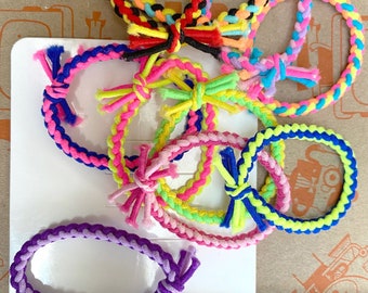 Small Size Braided Ponytail Holder Bracelet Hair Tie String Elastic 10,20,30pc