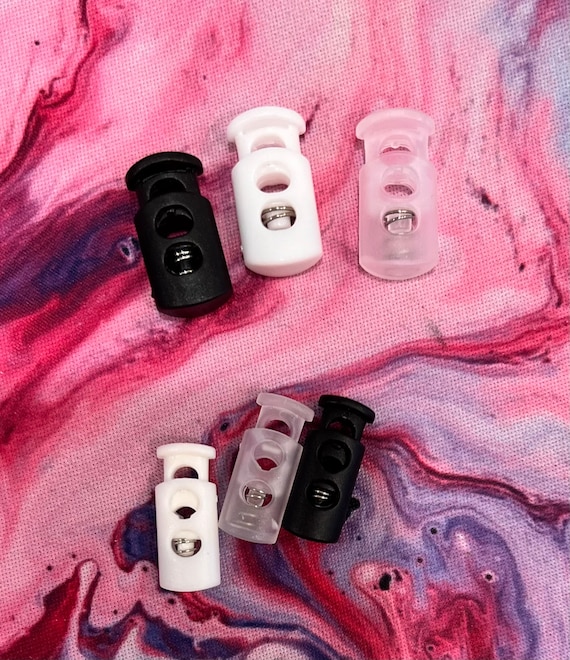 Double Hole Cord Stopper Spring Buckle - High-Tension Plastic Toggle Stopper Drawstring, Paracord, Cinch Bag Professional Cord Lock Fastener