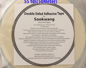 Genuine SooKwang Double Sided Scor-Tape, Ultra Strong Adhesive Tape for Hair Bows, Ribbon Alligator Clips, Paper Crafts & Scrapbooking