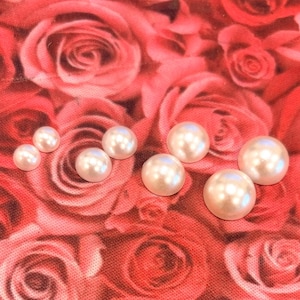 Ivory f Round Pearls, Flatback Faux Pearl Cabochon Beads for Crafts, 4mm to 14mm, Decoden Tumbler Bling Bow Centers 100pcs