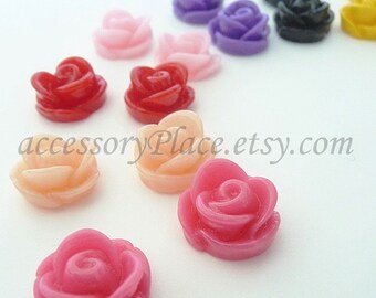 7pcs rose flatback cabochon assortment in 7 colors for Scrapbooking