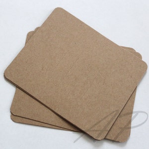 Carte de présentation vierge marron pour pinces à cheveux en papier kraft pour accessoire et bijoux à faire soi-même (SANS trou de suspension sur le dessus)