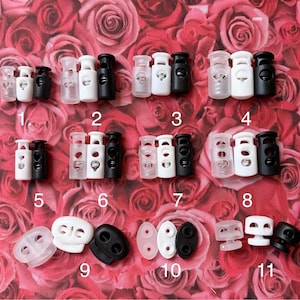 Plastic  Cord Lock - Single & Double Hole Spring Toggles, Cylinder Barrel Oval Flat Stopper for Paracord, Mask, Jacket, Backpack Active Wear