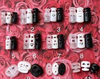 Plastic  Cord Lock - Single & Double Hole Spring Toggles, Cylinder Barrel Oval Flat Stopper for Paracord, Mask, Jacket, Backpack Active Wear