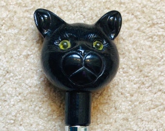 Black Cat Head on Hardwood Shaft