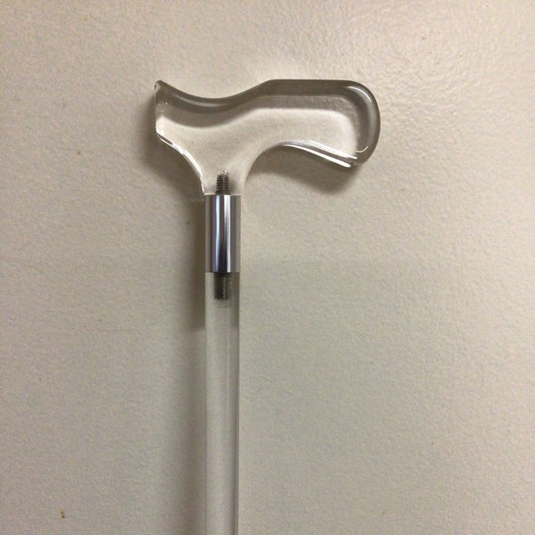 Lucite Cane w Silver Collar