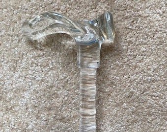 Lucite Cane w/ Left-Handed Palm Grip Handle