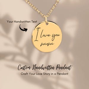 Collier avec pendentif manuscrit personnalisé, bijou personnalisé, écriture manuscrite, cadeau souvenir commémoratif, collier de notes personnalisé unique, cadeau pour les mamans