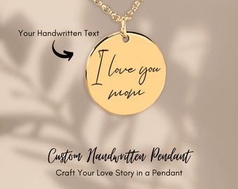 Custom Handwritten Pendant Necklace Personalized Jewelry Own Handwriting Memorial Keepsake Gift Unique Custom Note Necklace Gift for Moms