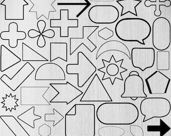 Basic Shapes Svg Bundle, Shape Outlines Svg, Name Frame Tags Svg, Shapes Cut Files For Cricut, Geometric Shapes Svg, Shapes Svg Silhouette