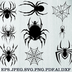Halloween Svg Bundle, Spider Svg Bundle, Spider Clipart, Halloween Spider Svg, Spider Cut Files For Circut, Spider Silhouette, Spider Vector
