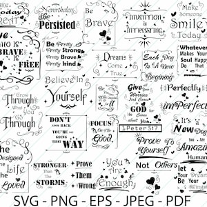 Motivational Svg Bundle, Motivational Png Bundle, Positive Quotes Svg, Inspirational Quotes Svg, Motivational Pack Bundle Quotes Svg,Png,Pdf