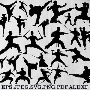 Ninja Svg-bundel, Ninja Png-bundel, Ninja Clipart, Ninja Silhouette, Ninja Vector, Ninja Cut-bestanden voor Circut, Ninja Svg, Ninja Png, Eps, Dxf