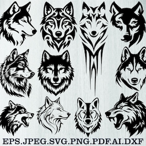 Fox Svg Bundle, Fox Head Svg, Wolf Svg Bundle, Wolf Head Svg, Fox Clipart, Fox Cut Files For Circut, Fox Head Silhouette, Wolf Head Clipart