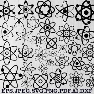 Atom-Svg-Bundle, Atom-Png-Bundle, Atom-Clipart, Atom-Schnittdateien für Circut, Wissenschafts-Svg, Molekül-Svg, Atom-Silhouette, Wissenschafts-Atom-Svg, Png