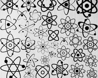 Atom Svg Bundle, Atom Png Bundle, Atom Clipart, Atom Cut Files For Circut, Science Svg, Molecule Svg, Atom Silhouette, Science Atom Svg,Png