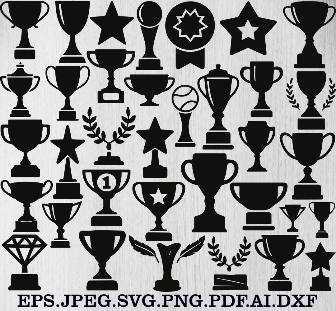 Trophy Svg Bundle, Trophy Png Bundle, Trophy Cup Clipart, Trophy ...
