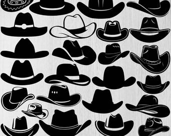 Cowboy Hat Svg Bundle, Cowboy Hat Clipart, Hat Svg, Cowboy Hat Cut Files For Circut, Western Wear Svg, Cowgirl Hat Svg, Cowboy Svg, Png, Dxf