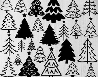 Christmas Tree Svg Bundle, Christmas Svg, Christmas Tree Silhouette, Christmas Tree Clipart,  Christmas Ornaments Svg, Christmas Tree Png