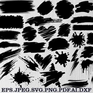 Paint Brush Stroke Svg Bundle, Brush Stroke Clipart, Paint Stroke Svg, Paint Splatter Svg, Grades Brush Strokes Svg, Paint Line Svg,Png,Eps