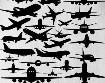 Airplane Svg Bundle, Airplane Png Bundle, Airplane Clipart, Airplane Cut Files For Cricut, Airplane Silhouette, Passenger Jets Svg,Png,Dxf