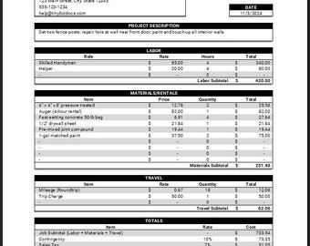 Hoja de cálculo para presupuestos de servicio: plantilla de presupuesto personalizable (archivo de Google Sheets, 100% compatible con Excel)