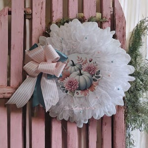 ON SALE Pumpkin Wreath, Fall Wreath, Front Door Wreath