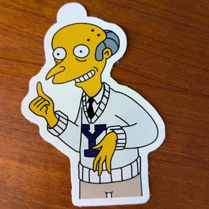 New Haven Yale Mr. Burns Cut Vinyl Sticker